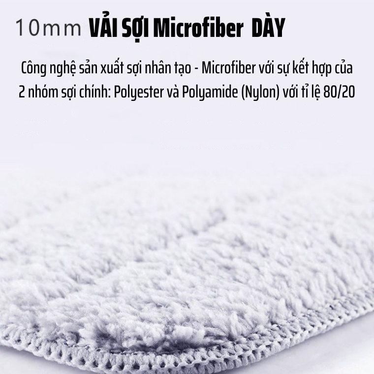 Bông Lau Thay Thế Cây Lau Sàn Tự Vắt Thông Minh Chất Liệu Microfiber Cao Cấp, Giẻ Lau Nhà Kích Thước 33x12cm