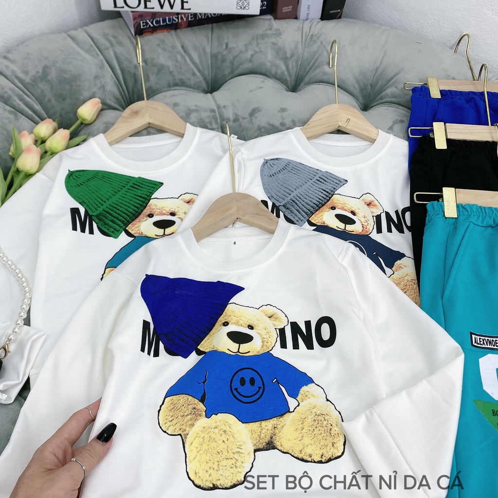 Bộ quần áo thu đông bé trai &quot;MOHINO&quot; 14-48kg. Bộ quần áo dài tay cho bé 4-15 tuổi. Vải da cá dày dặn. G49