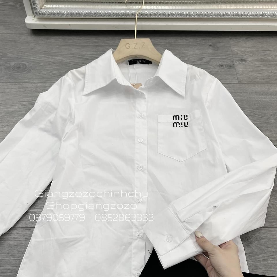 [Mã FAMARAL1 giảm 10K đơn 50K] Áo sơ mi nữ trắng dài tay form rộng miumiu 1 màu basic | BigBuy360 - bigbuy360.vn