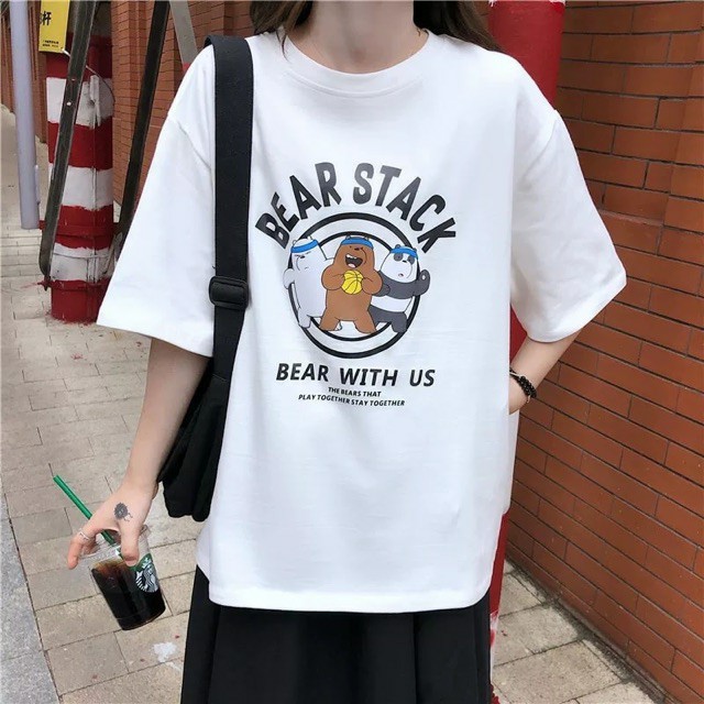 Áo phông unisex form rộng thun tay lỡ oversize nam nữ đẹp ulzzang BEARSTACK A10