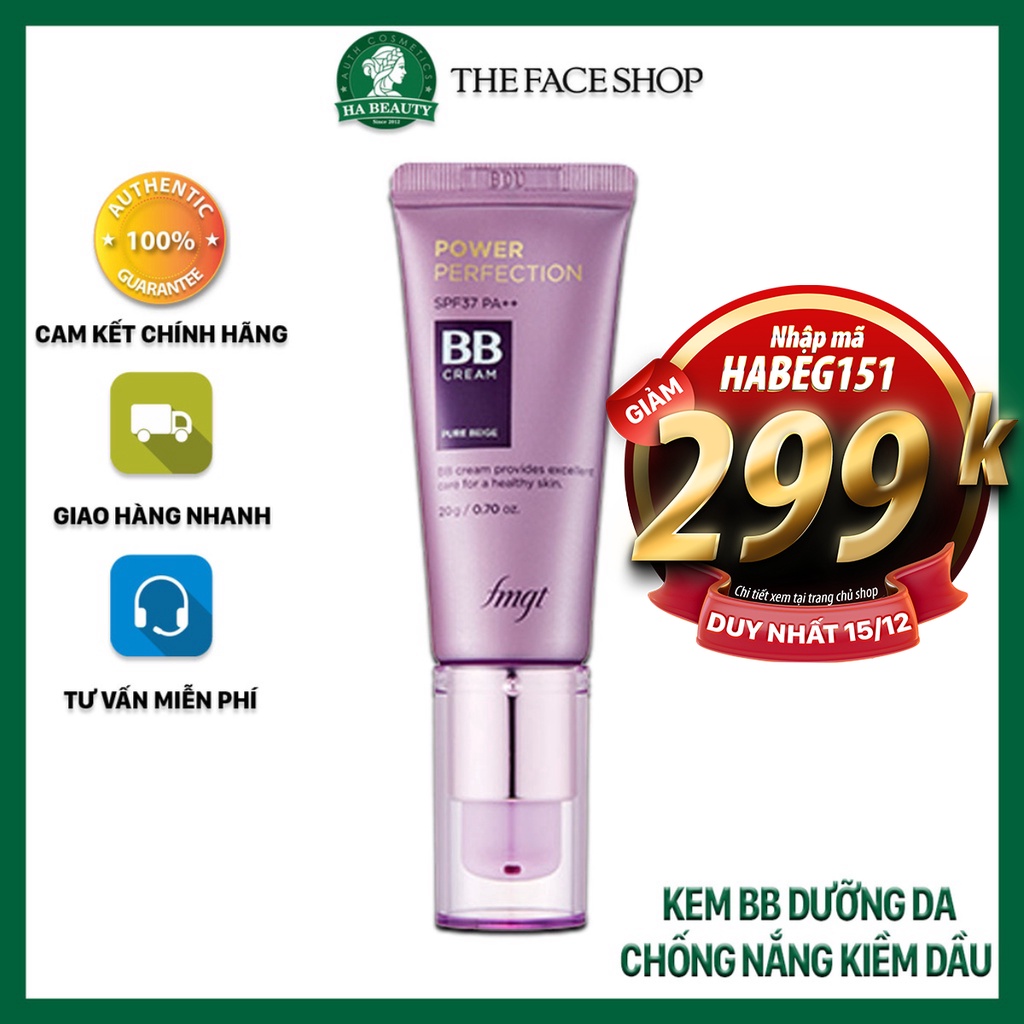 Kem nền bb cream The Face Shop Power Perfection che khuyết điểm kiềm dầu trang điểm đa năng Hàn Quốc 20g SPF37 PA++