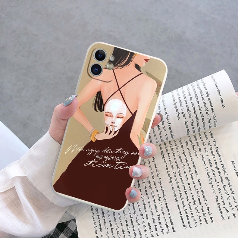 Ốp lưng Iphone 12 mặt nạ cô gái với cuộc sống từ ip 13promax 11 promax 12 pro max 6 6plus 7 plus 8 x xr xsmax