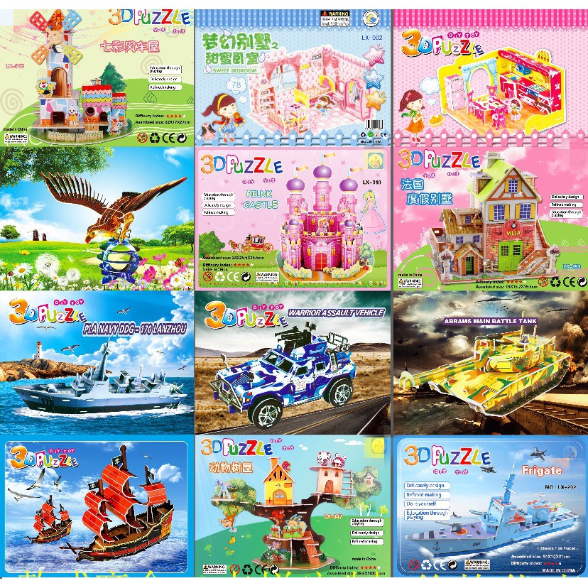 Đồ Chơi Mô Hình Lắp Ghép 3D Nhiều Mẫu Xinh Xắn Bằng Giấy Foam DIY - SOHANEI FAM