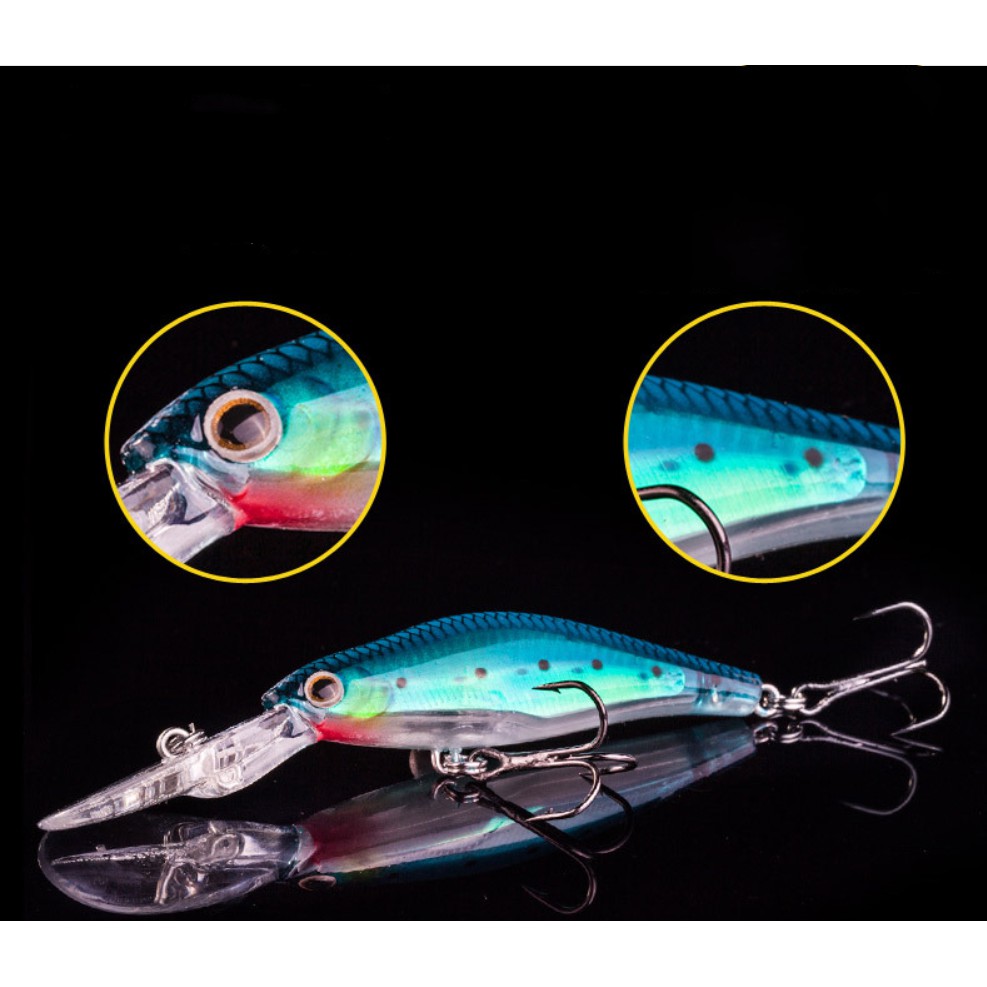 Mồi Câu Cá Giả Bằng Kim Loại 7.3g / 90mm 8 # 0.8-1.5m Kèm Hộp Đựng