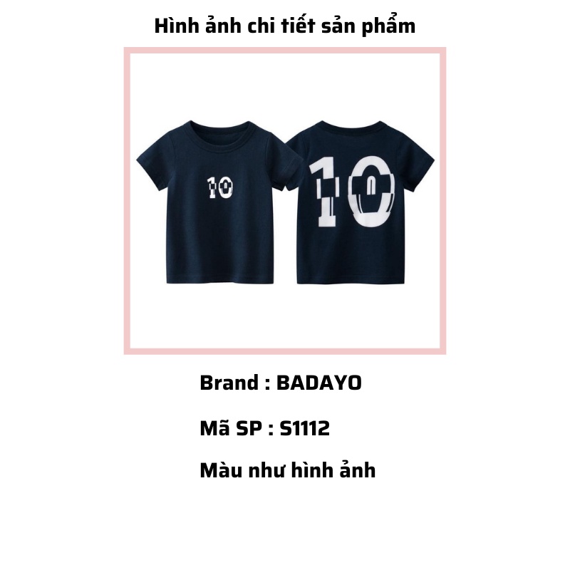 Áo thun bé trai gái cộc tay hàng xuất Châu Âu Kids chất cotton mềm mịn in hình ngộ nghĩnh BADAYO S1112