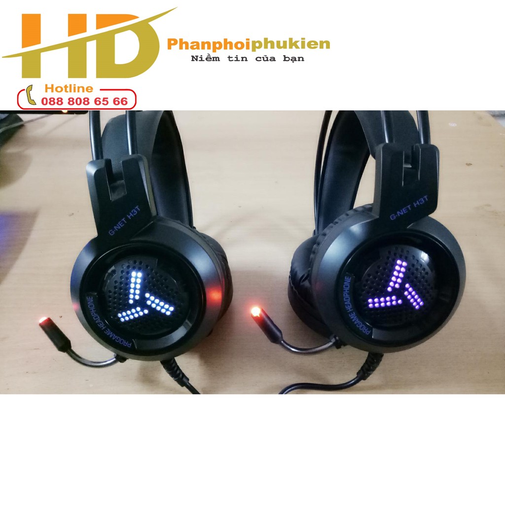 Tai Nghe Gnet H3T Chuyên Game Thiết Kế Cực Đẹp, Đèn Led Đổi Màu - Âm Thanh Chất Lượng Cao