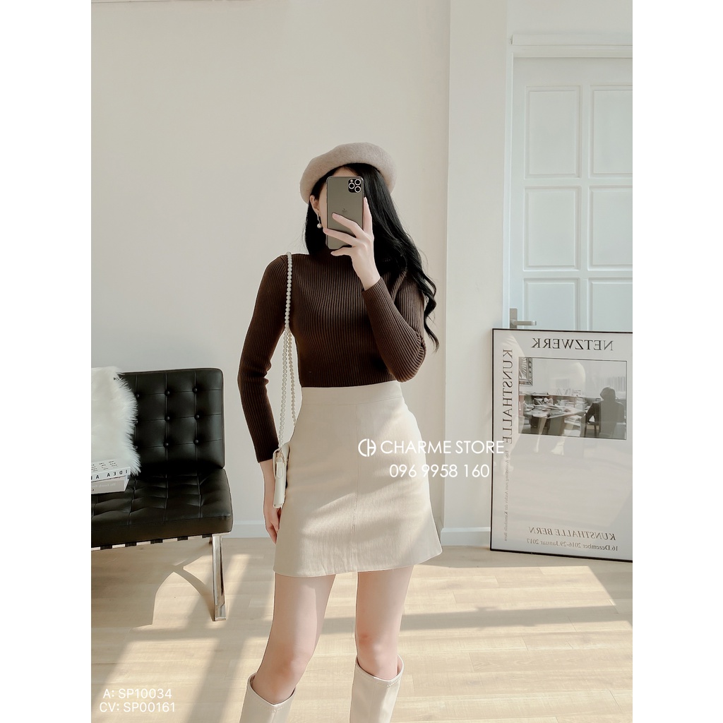 Áo len tăm nữ cổ tròn len loại dày len lì thiết kế Charme 10134 | BigBuy360 - bigbuy360.vn