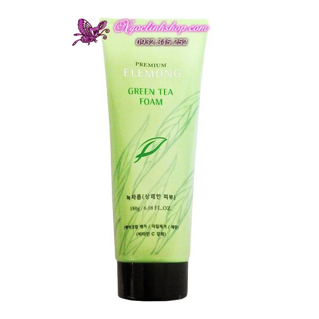 Sữa rửa mặt và tẩy da chết trà xanh Elemong Green Tea Foam