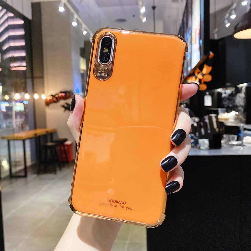 Ốp lưng OPPO A12 A3S A5S F9 F11 A5 A9 2020 A53 2020 A12E Reno 2 2Z 2F 5 6 case Vỏ điện thoại chất lượng cao mạ vàng sang trọng