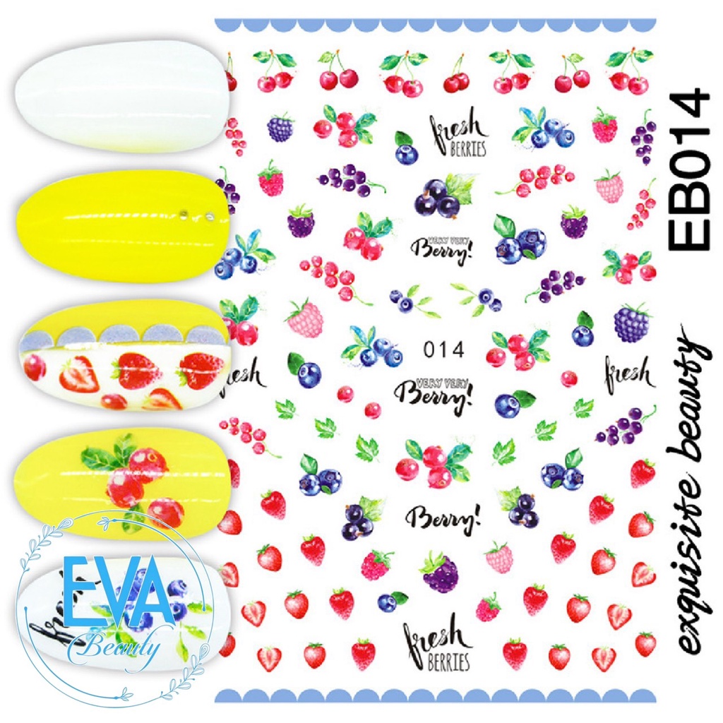 Sticker Dán Móng Tay 3D Dạng Decal Dán Chống Nước Hoạ Tiết Trái Cây Quả Lê Vàng A Pear EB012