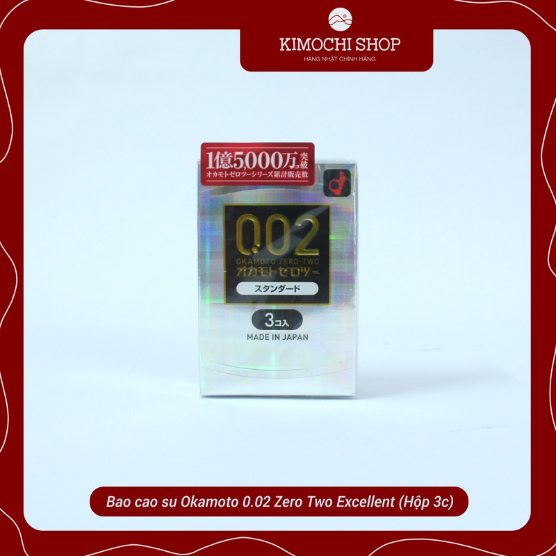Bao cao su Okamoto 0.02 Zero Two Excellent (Hộp 3c)