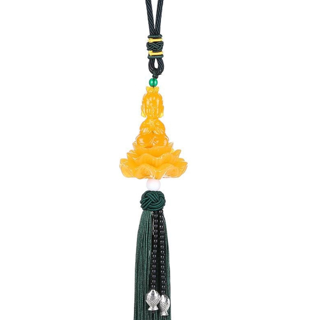 Dây Treo Xe Ô Tô Tượng Phật Bà Quan Âm Ngồi Đài Sen - Khánh Treo Xe Ô Tô Trang Trí Ô Tô, Xe Hơi