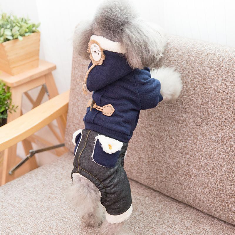 ✆Quần áo cho chó mùa đông bốn chân thú bông con nhỏ Bichon Hiromi đệm cưng