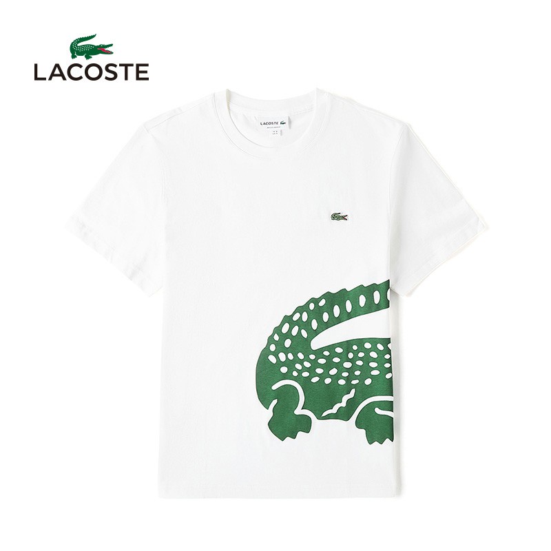 Áo Thun Lacoste Tay Ngắn Vải Cotton Thoáng Khí In Hoạ Tiết Thời Trang Cho Nam