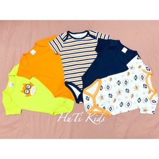 [Combo 5cái] Bodysuit cộc tay xuất cho bé trai từ 0-12m