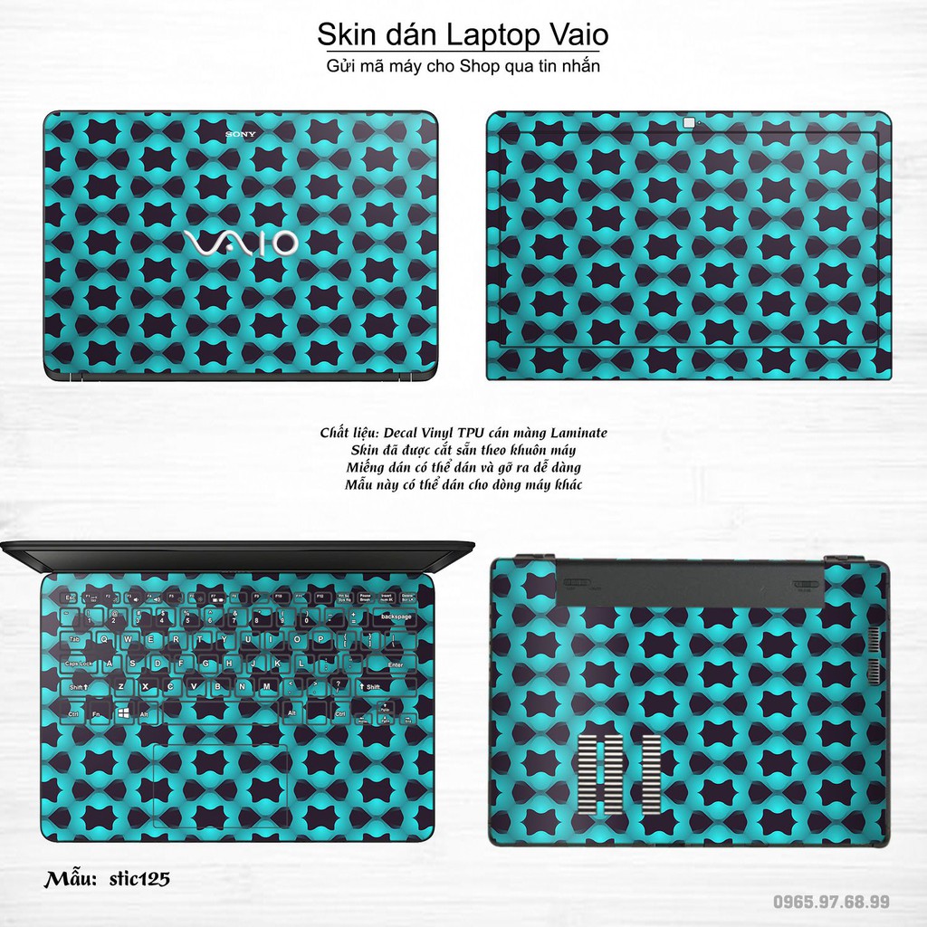 Skin dán Laptop Sony Vaio in hình Hoa văn sticker nhiều mẫu 21 (inbox mã máy cho Shop)