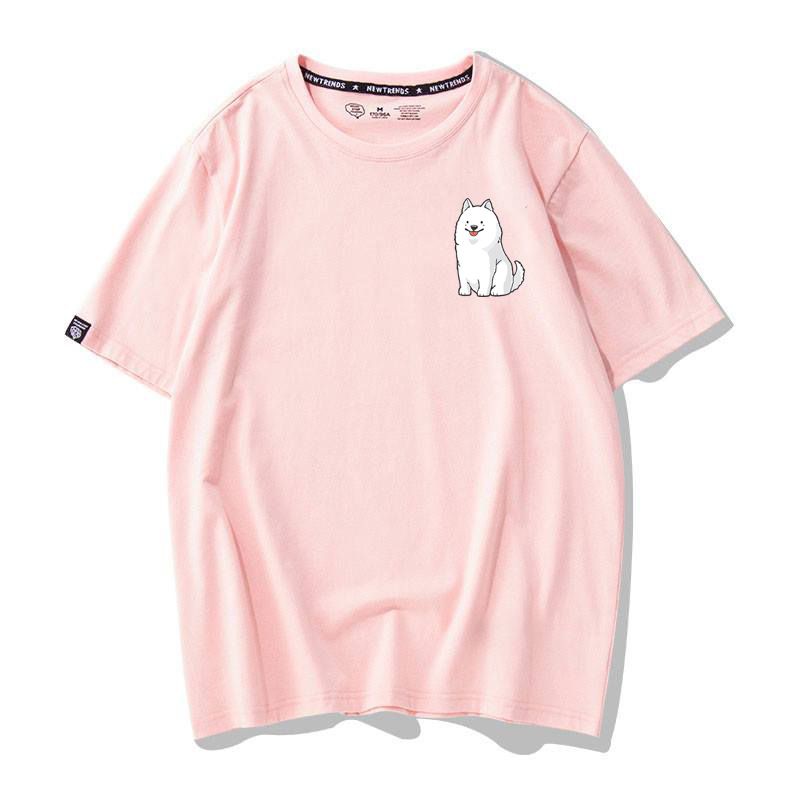 [Hàng Xịn, Gía Tốt] Áo Phông Thun Chó Mập Trắng Mini Nam Nữ - Unisex - Cotton - Mã AT028