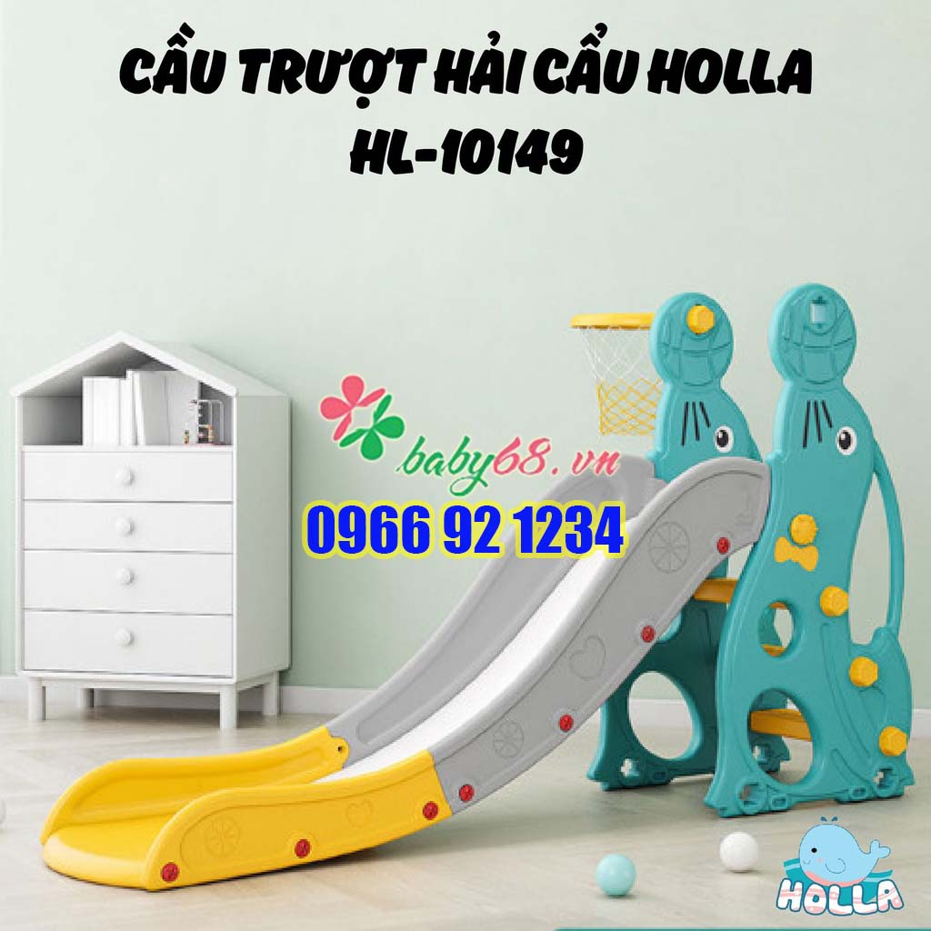 Cầu trượt đơn Hải Cẩu Holla HL-10149  - Đồ chơi cầu trượt cho bé