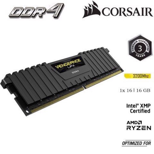 Bộ nhớ RAM dành cho PC CORSAIR VENGEANCE LPX 16GB DDR4 1x16G 3200MHz CMK16GX4M1E3200C16