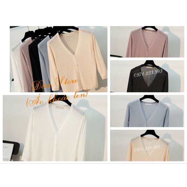 Áo khoác mỏng- lỗ- dệt kim