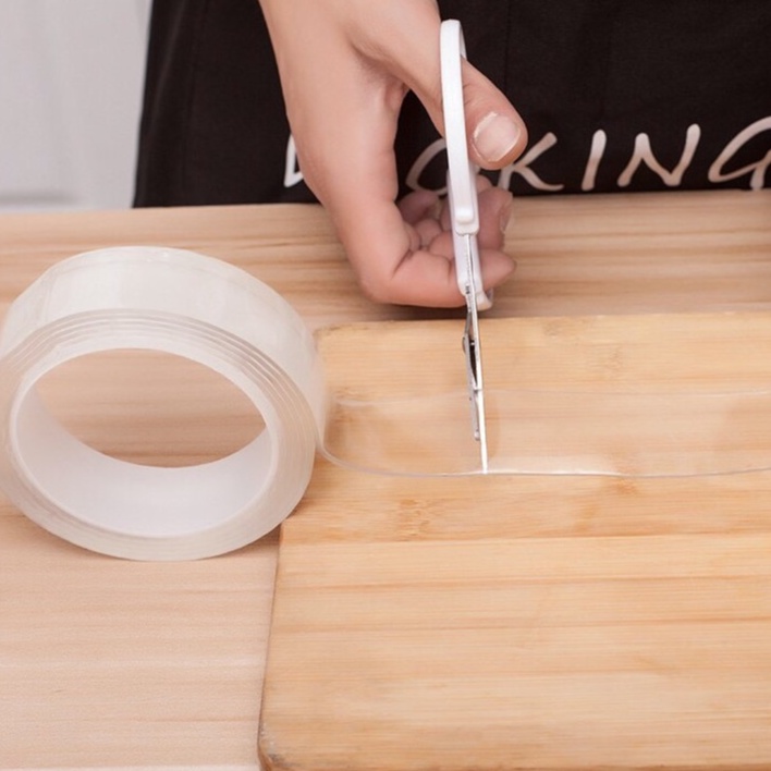 Băng dính, băng keo 2 mặt trong suốt siêu dính - Có thể tái sử dụng