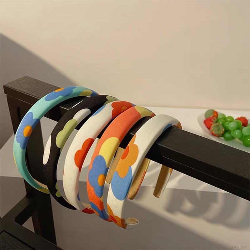 Băng đô cài tóc bằng vải đính hoa phong cách Hàn Quốc xinh xắn cho bé gái