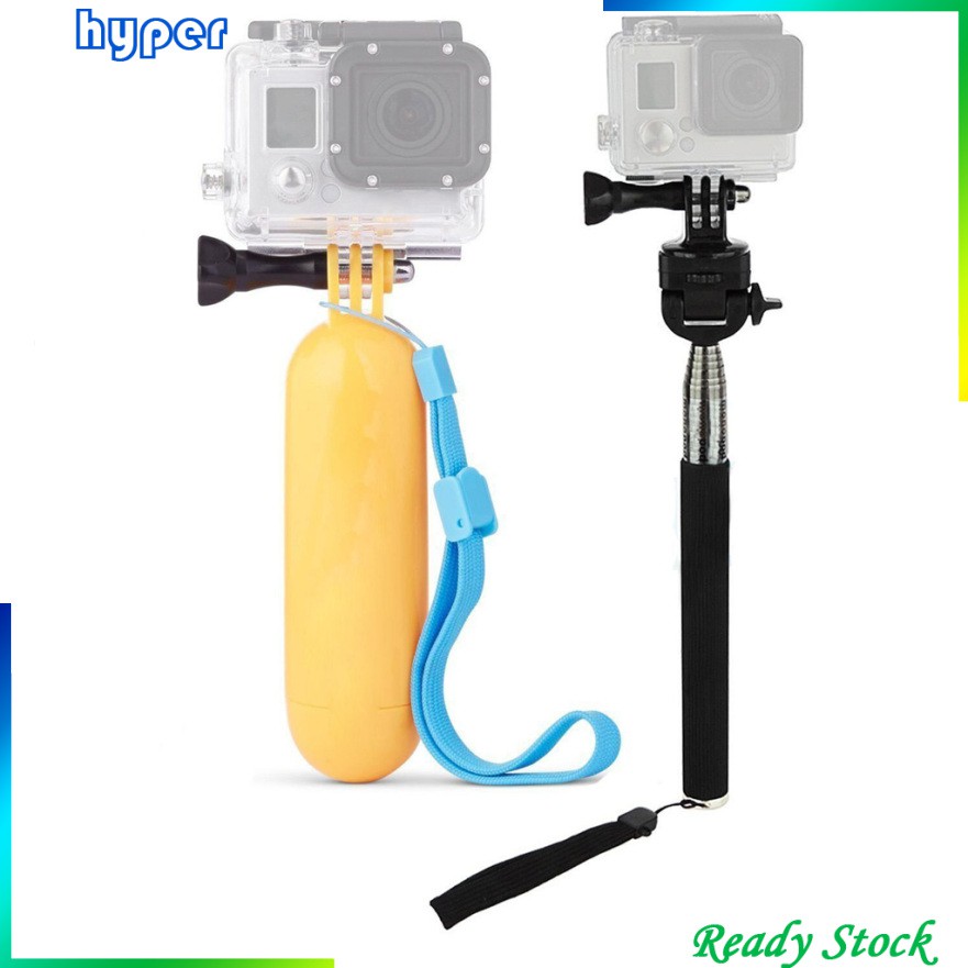 Tay cầm monopod mở rộng + giá đỡ cầm tay phao nổi chống nước dùng cho camera hành trình