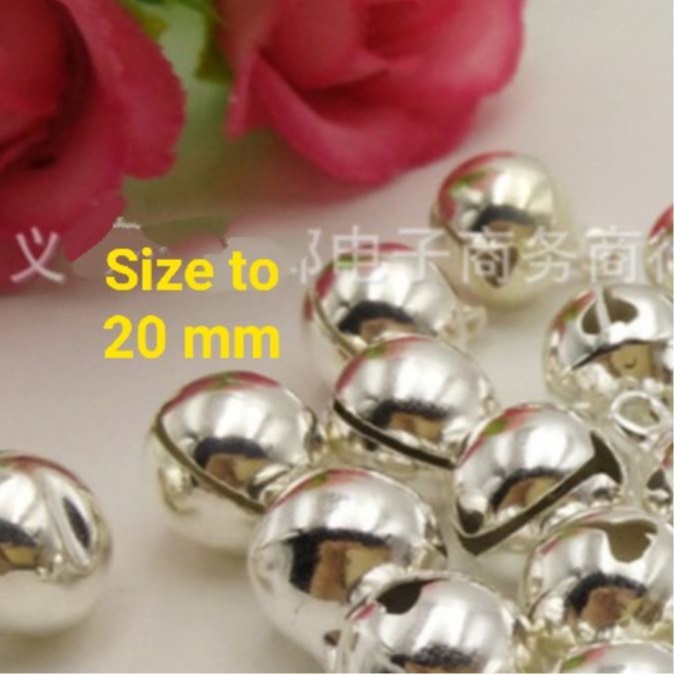 Set 10 quả chuông lục lạc màu vàng/ trắng bạc nguyên liệu làm đồ handmade DIY, phụ liệu may mặc size nhỏ