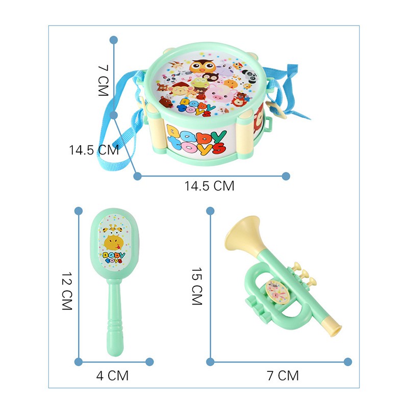 -𝐒𝐀𝐋𝐄- Trống Kèn Lục Lạc 6 Món Lục Cho Bé