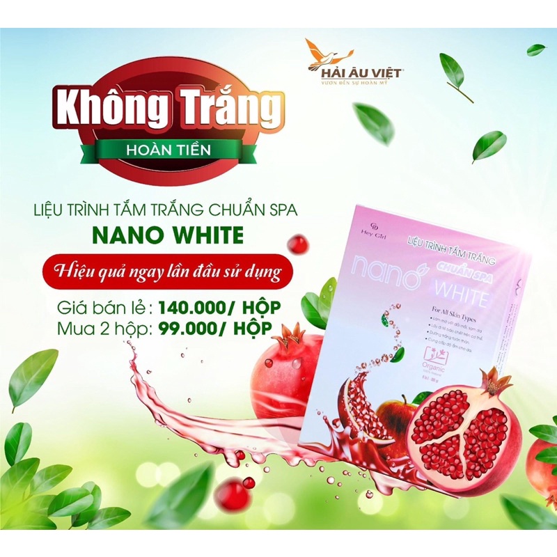 Tắm trắng body - truyền trắng  NANO WHITE ,mờ nám,tàn nhang,chống nắng, dưỡng da(chính hãng)