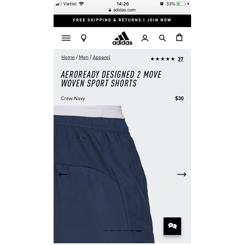 [CHÍNH HÃNG] Thanh lý Quần Adidas Aeroready Designed 2 Move Woven Sport