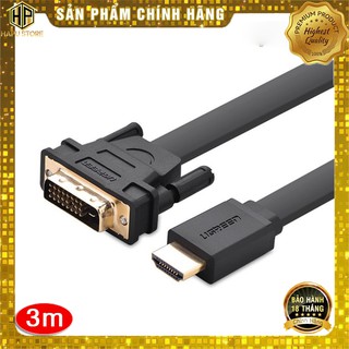 Cáp hdmi sang dvi ugreen 30107 dài 3m cao cấp - hapustore