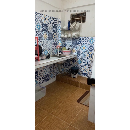 Decal Gạch Bông C29 - Set 30 ô 20x20cm - Decal Dán tường, Dán bếp, Trang trí nhà cửa - Viet Decor