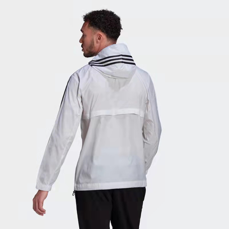 Áo Khoác Gió Adidas Màu Trơn Phối Khóa Kéo Thời Trang Cho Cặp Đôi