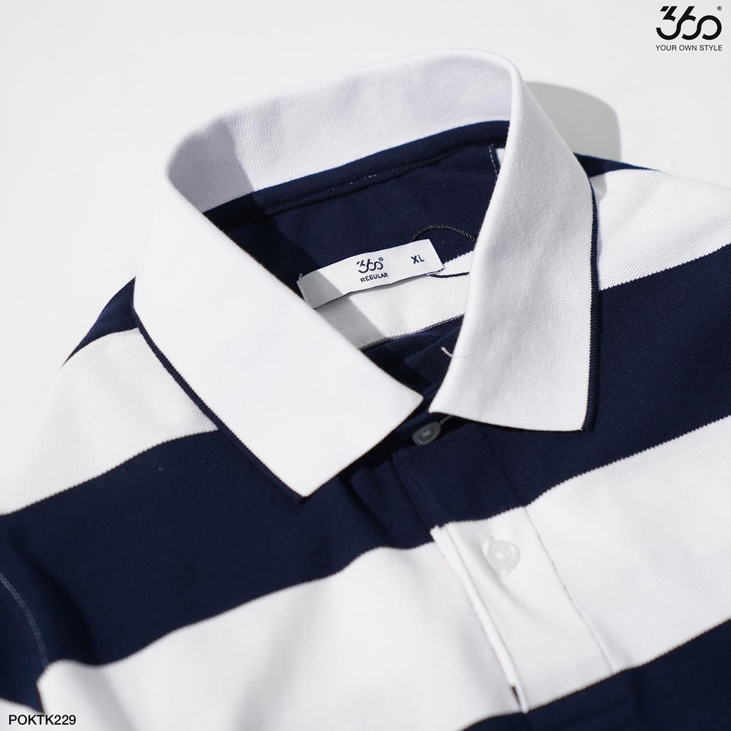 Áo polo nam kẻ ngang local brand 360 BOUTIQUE chất vải cao cấp - POKTK229 | BigBuy360 - bigbuy360.vn