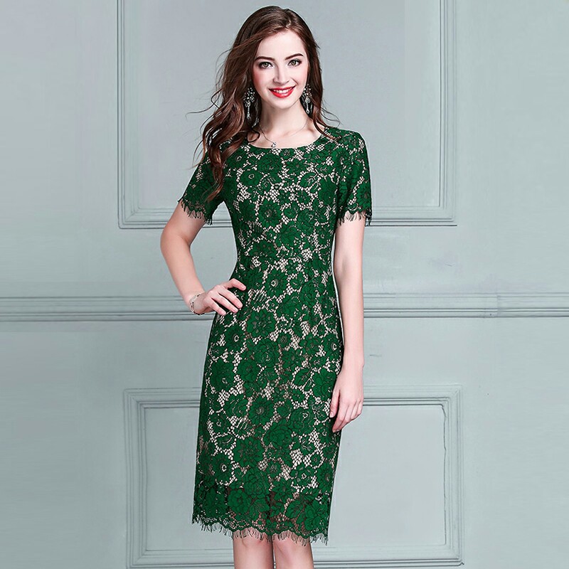 [VIDEO + ẢNH THẬT]  ĐẦM BODY REN MI TAY NGẮN THỜI TRANG CAO CẤP CÒ SIZE XXL | BigBuy360 - bigbuy360.vn