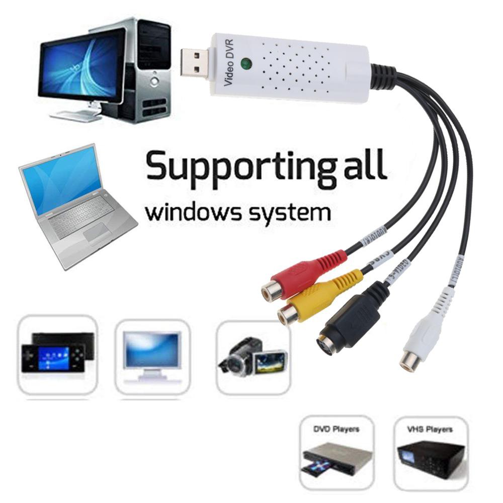Dây cáp USB 2.0 chuyển đổi video Capture card VHS sang DVD cho Win7 / 8/10 / XP / Vista