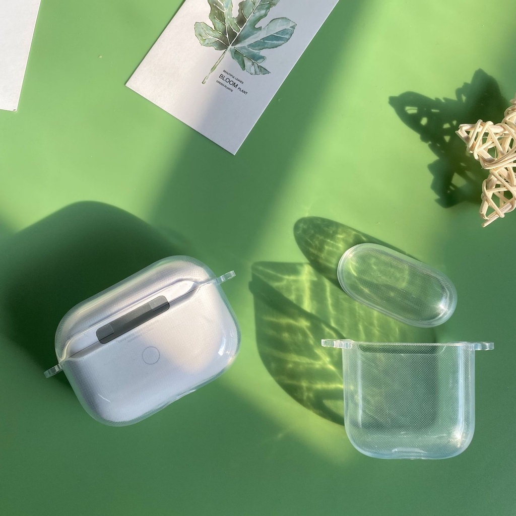Vỏ Bảo Vệ Hộp Sạc Tai Nghe Bluetooth Airpods 1 2 Pro 3 2021 2 Móc Bằng TPU Mềm Trong Suốt