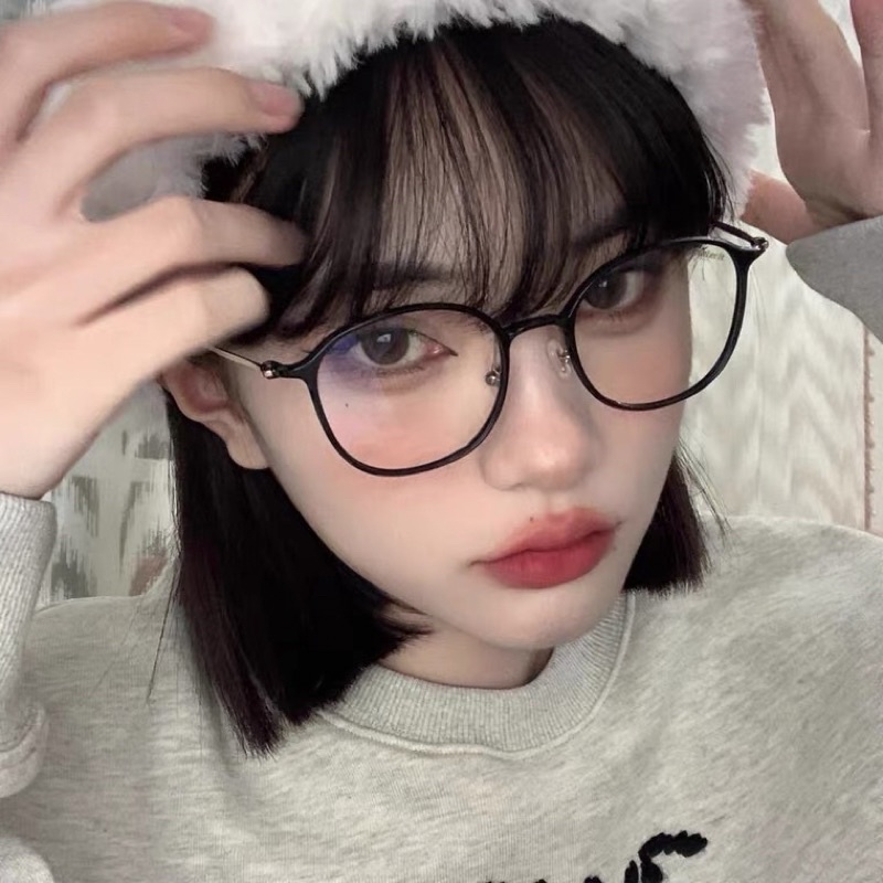 Kính mắt không độ mắt vuông gọng kim loại mảnh 9719