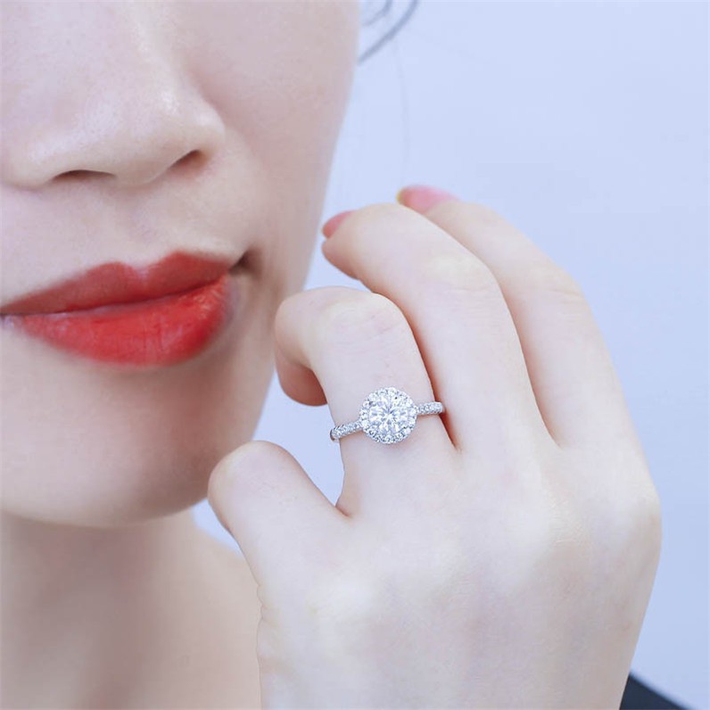 【MG/COD】READY STOCK💍Silver925 &Cincin Berlian Swarovski Batu Cincin Wanita Cincin berlian boleh laras / 1 karat