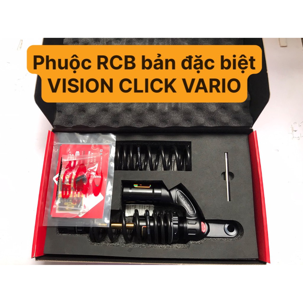 [CÓ VIDEO - CHÍNH HÃNG] PHUỘC GIẢM SÓC VISION CLICK VARIO HÃNG RCB CÓ BÌNH DẦU BẢN ĐẶC BIỆT + TẶNG THÊM 1 LÒ XO