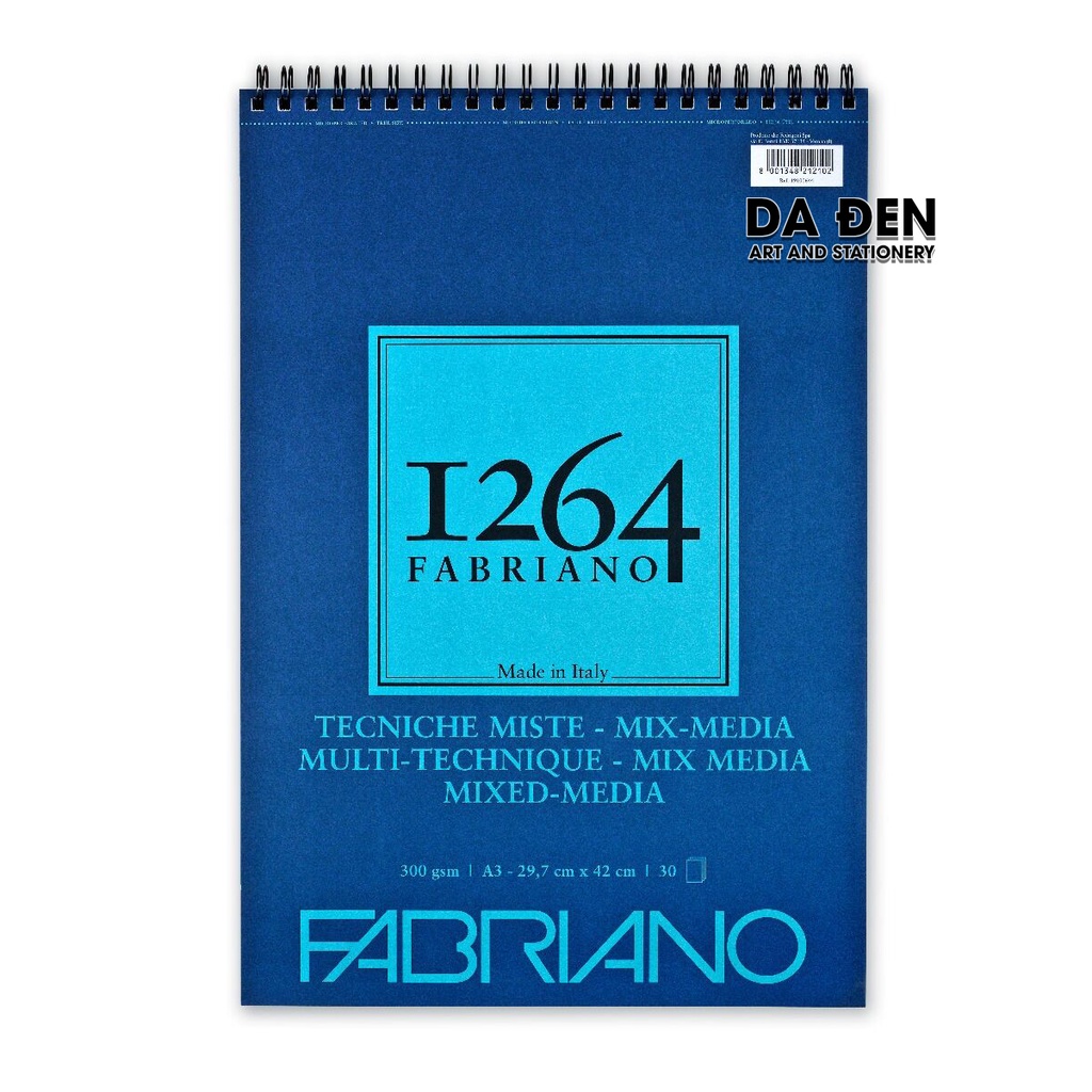 [DA ĐEN] Sổ Fabriano 1264 Mix Media A5|A4|A3 300g/m²