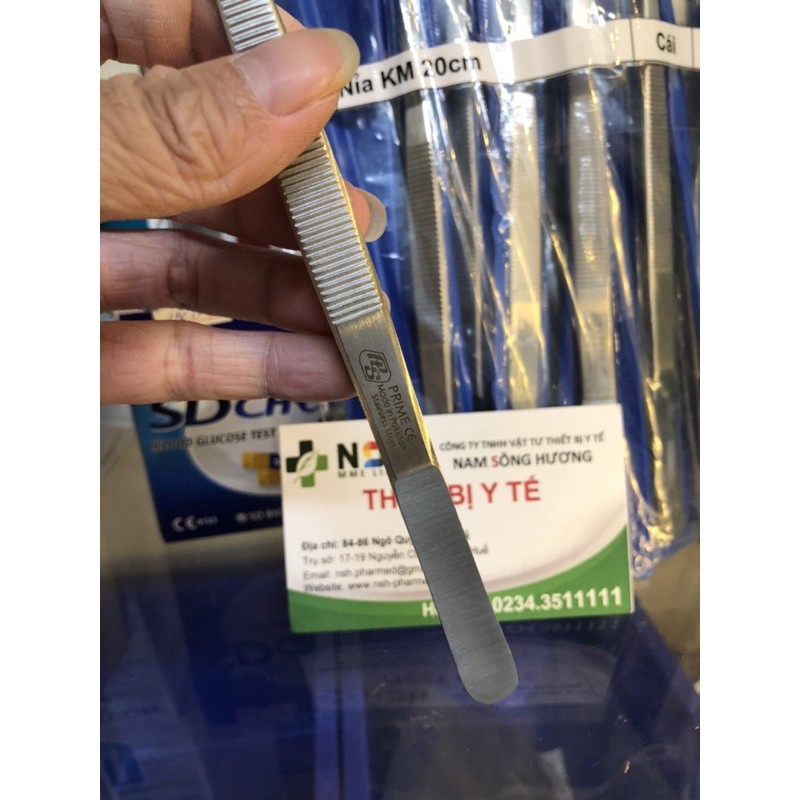 Nhíp y tế, phẫu tích y tế đầu tù không mấu, Nỉa thẳng có răng không mấu Pakistan size 14,16,18,20,25,30cm