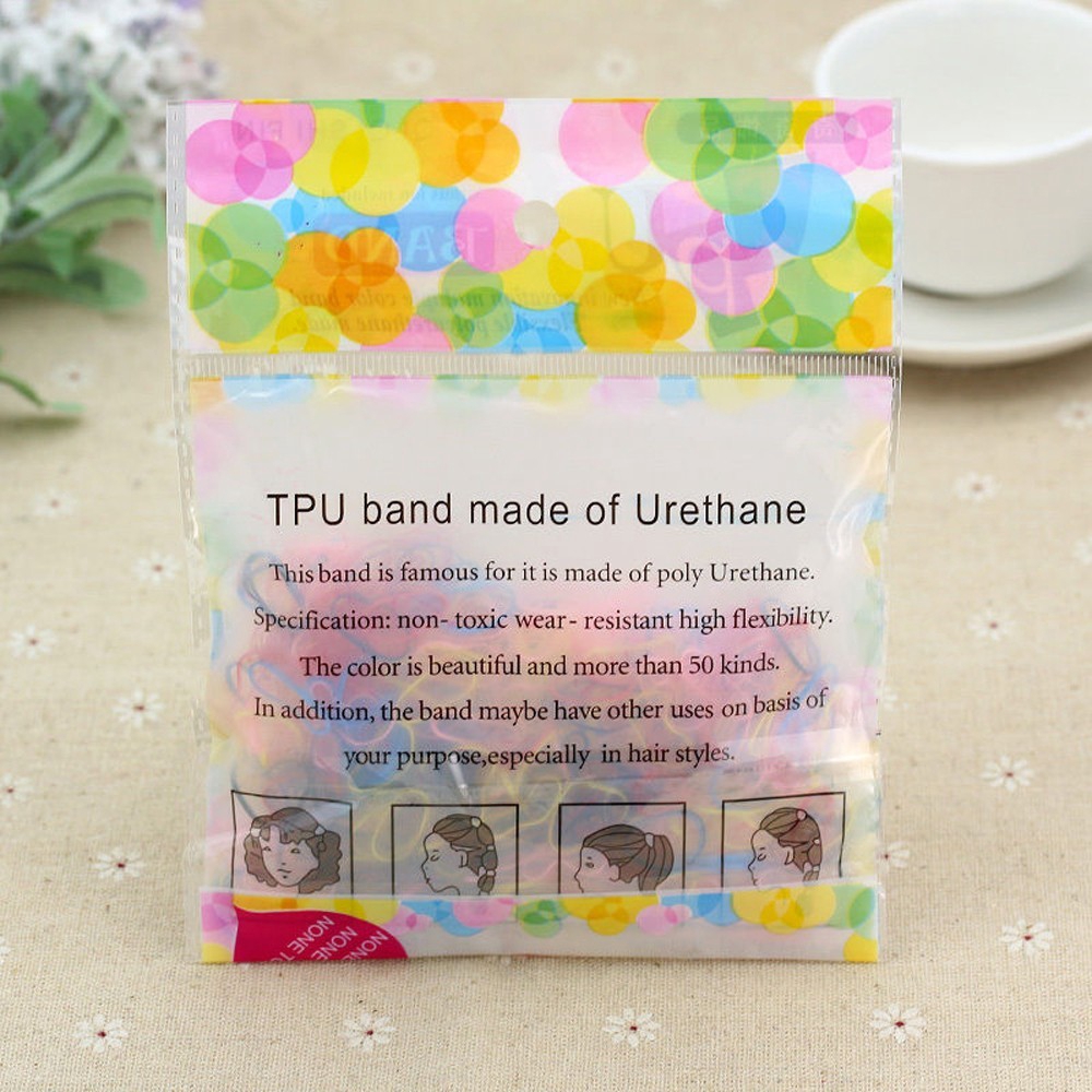 Set 400 dây chun buộc tóc co giãn nhiều màu tiện dụng