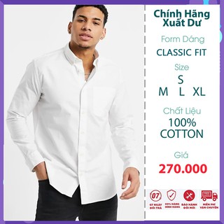 Áo Sơ Mi Nam Big Size Dài Tay Oxford AE Trắng (Không Logo) Vải Cotton Dày  Xuất Dư - FO76 SHOP
