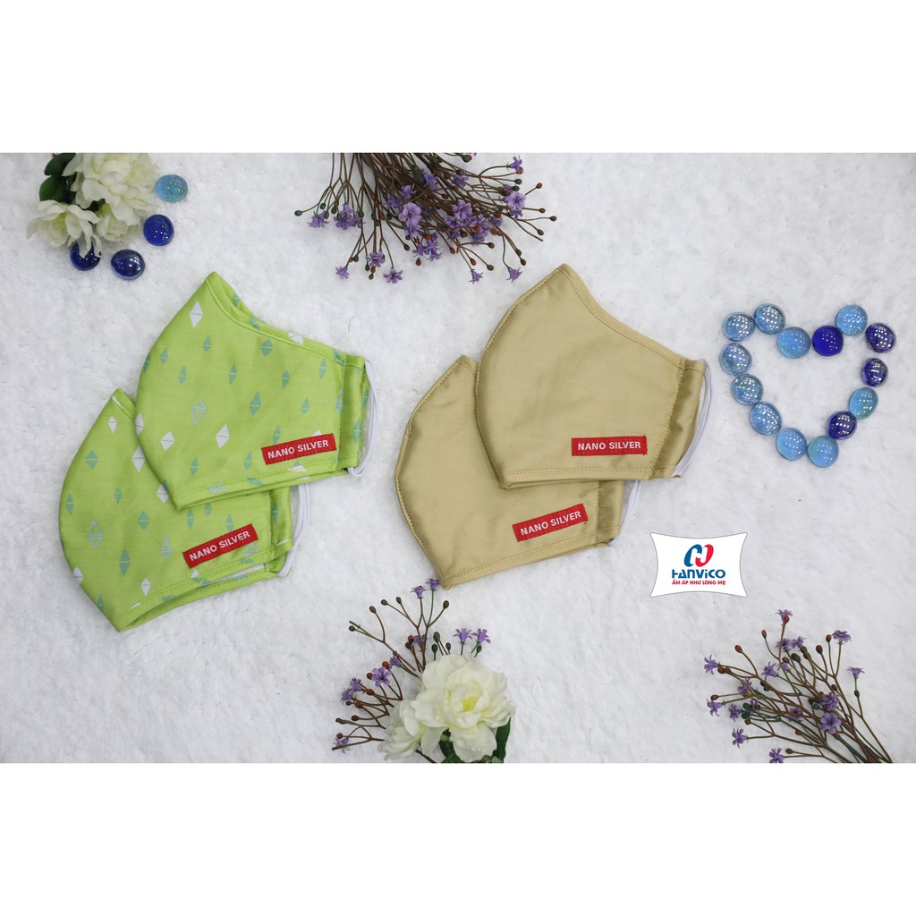 2 Chiếc khẩu trang (được chọn màu) 3 lớp vải kháng khuẩn Nano Bạc Hanvico | BigBuy360 - bigbuy360.vn
