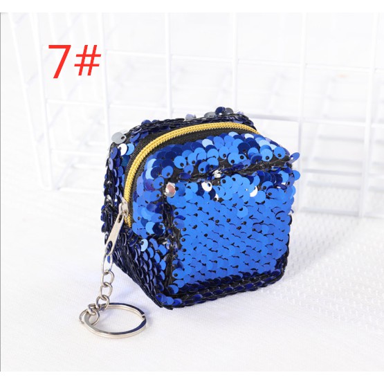 Ví hình hộp mini đính sequin lấp lánh đựng tiền đồng dễ thương | BigBuy360 - bigbuy360.vn