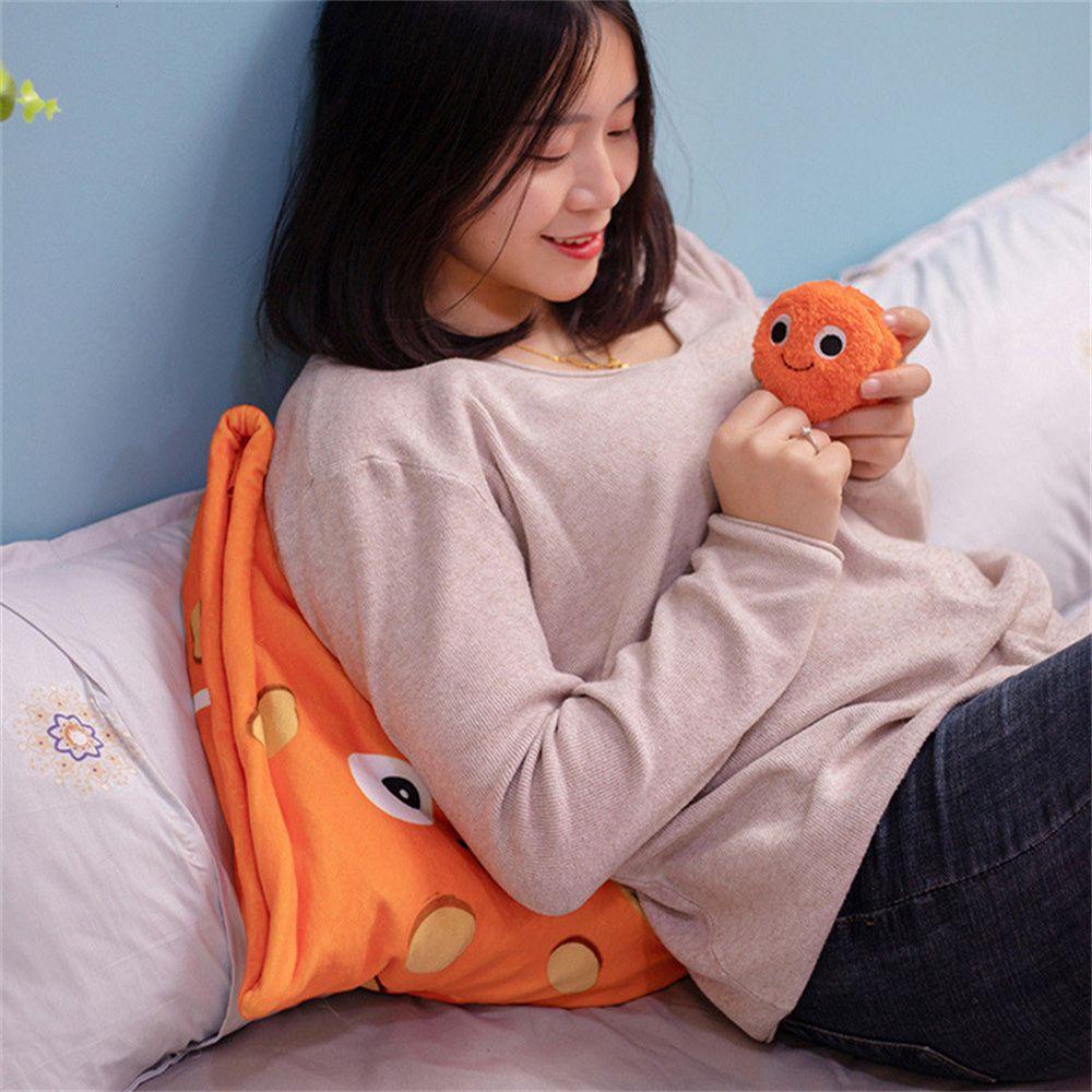 Set 6 Gối Nhồi Bông Mềm Mại Hình Đồ Ăn Vặt Trang Trí Phòng Cho Bé