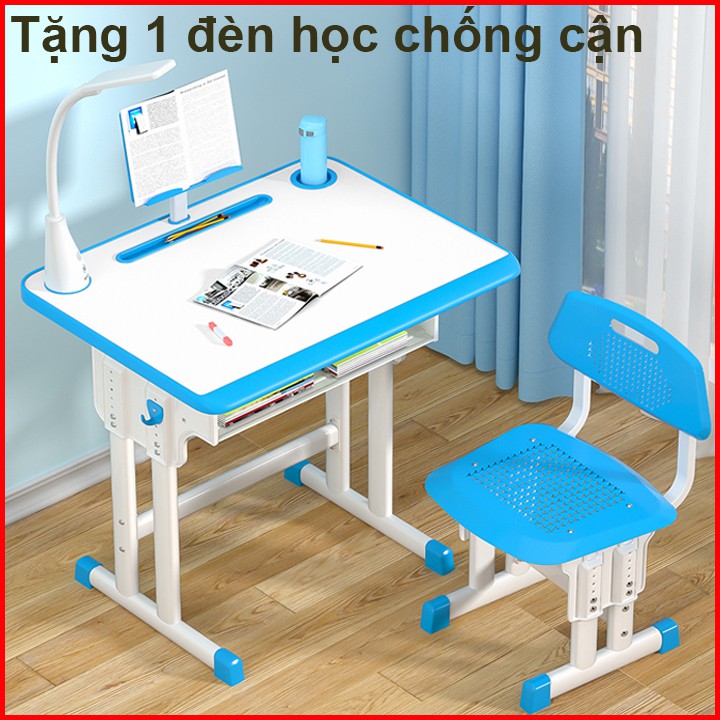 {Xả kho 3 ngày} Bộ bàn học cho bé ♥️ Tặng 1 đèn led cảm ứng ♥️ Bàn học thông minh mặt gỗ khung thép tăng giảm chiều cao | BigBuy360 - bigbuy360.vn