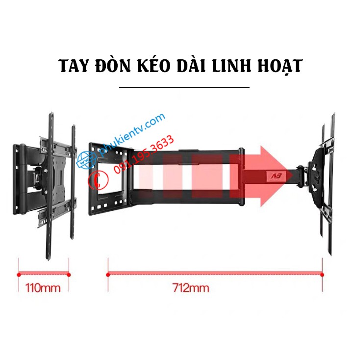 [Xoay 90 Độ] Giá Treo Tivi Xoay Vuông Góc NB SP2 40 - 70 Inch Khung Treo Tivi - Cao Cấp Chính Hãng